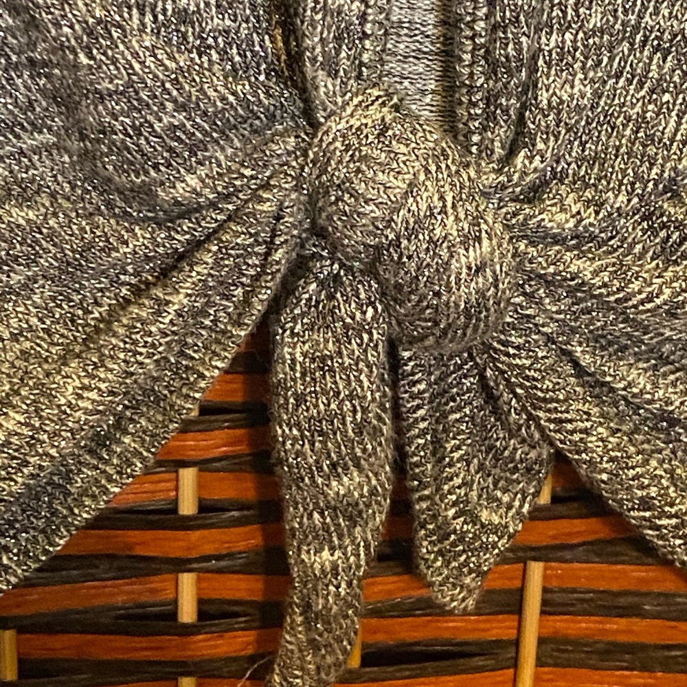 Show Me Your Mumu Gray Sparkle Tie-Front Sweater | Women’s Small - Picture 5 of 7